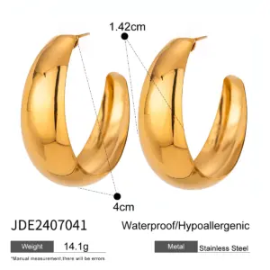 Stainless Steel Minimalist Gold Hoop Earrings 13 S67d979afb67d46f6973a03b629a6ef8aY
