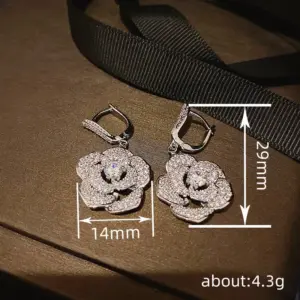 Elegant Silver Rose Drop Earrings with Zircon Stones 11 S67eeb34b6c9441868bd6bddfa20c09c3Q