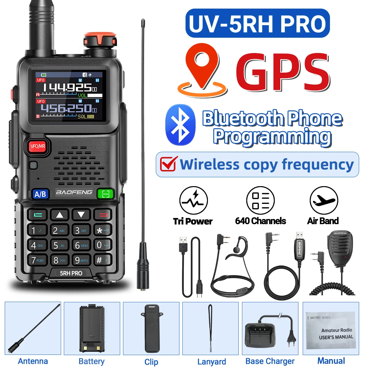 BAOFENG UV-5RH PRO GPS Walkie Talkie 7 BAOFENG UV-5RH PRO GPS Walkie Talkie - Image 7