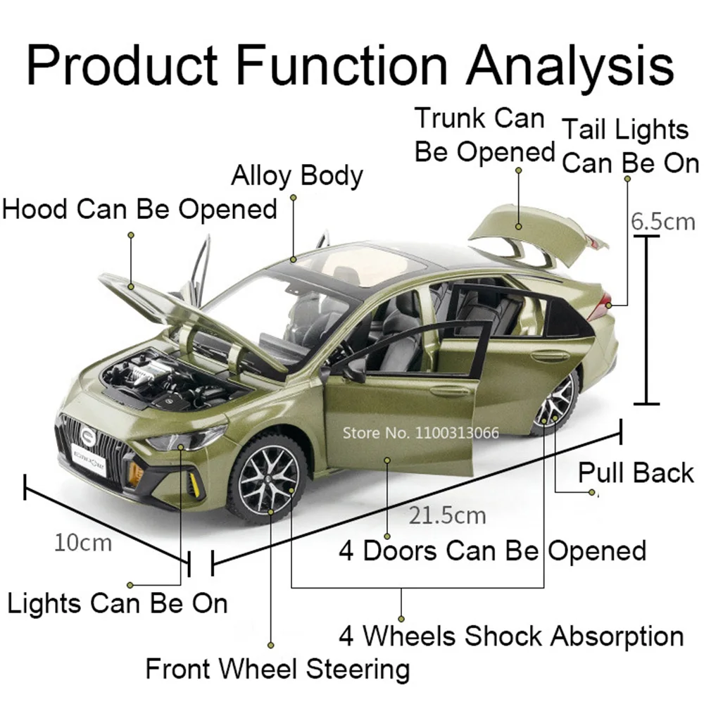 1:24 Scale Diecast Toy Car with Lights 5 1:24 Scale Diecast Toy Car with Lights - Image 5