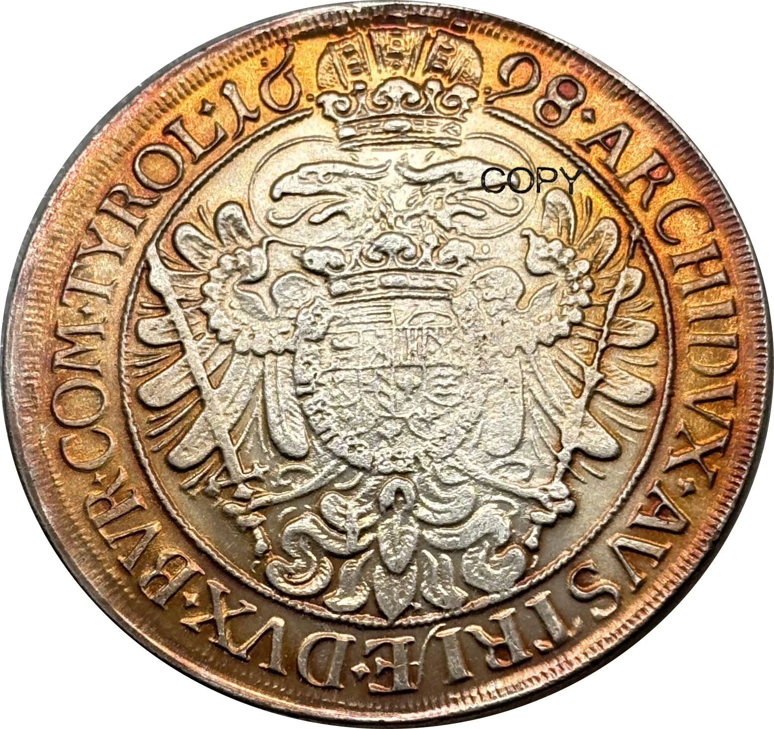 Austrian Empire 1698 Thaler Replica Coin 2 Austrian Empire 1698 Thaler Replica Coin - Image 2