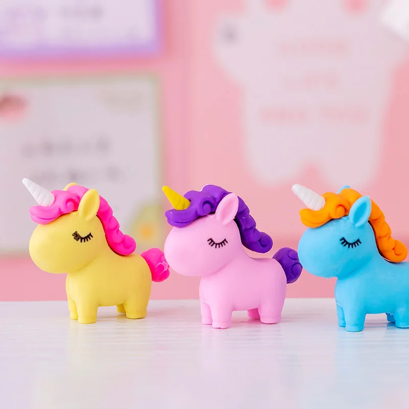 Set of 3 Colorful Unicorn Erasers 3 Set of 3 Colorful Unicorn Erasers - Image 3