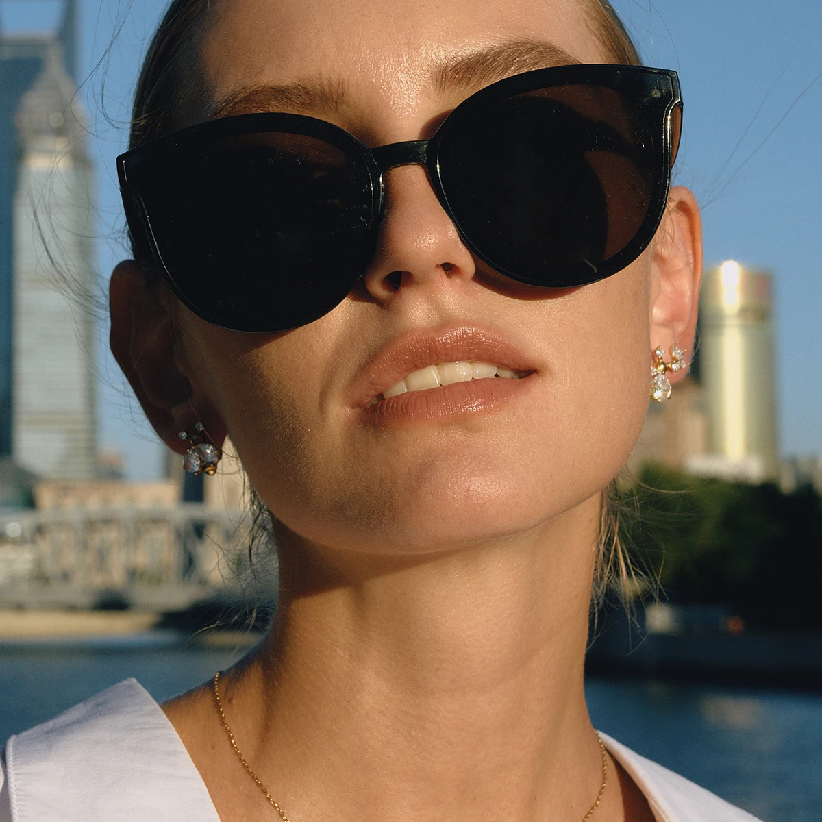 Stainless Steel Gold Bee Stud Earrings 3 Stainless Steel Gold Bee Stud Earrings - Image 3