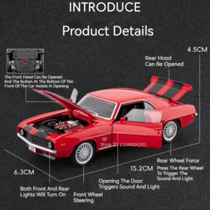 Classic 1:32 Diecast Alloy Camaro Model 12 S688a47ecc2de468fa0d3276174280c5bC