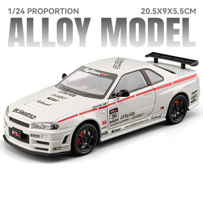 1:24 Nissan GTR R34 Skyline Diecast Model 10 1:24 Nissan GTR R34 Skyline Diecast Model - Image 10