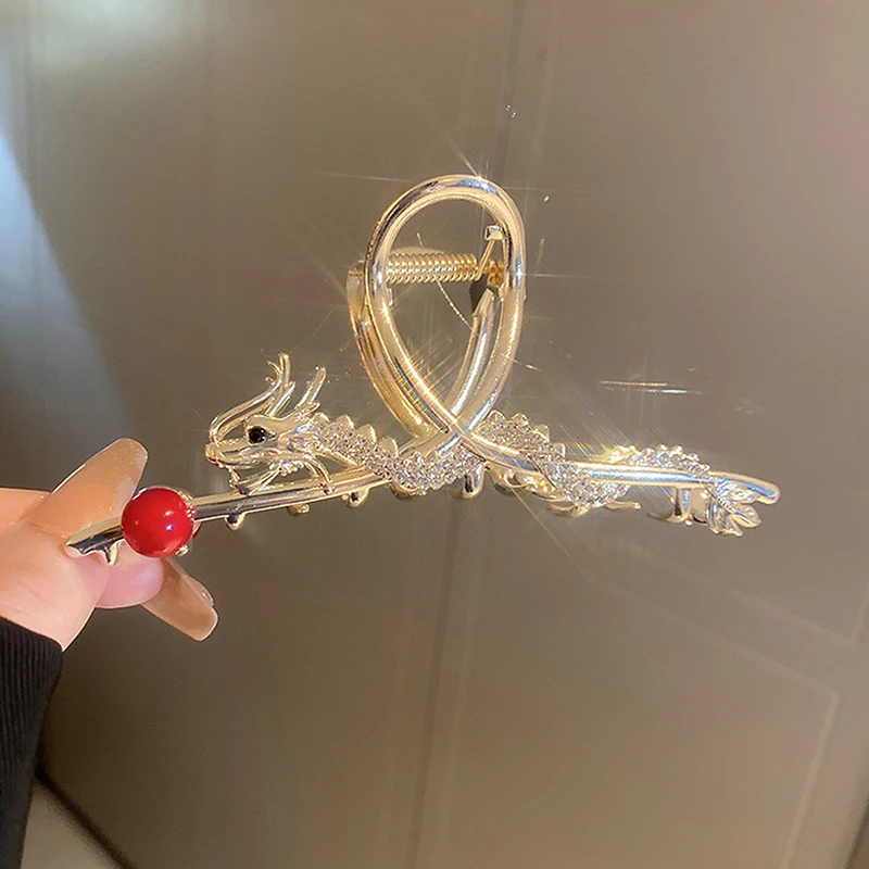 Chinese Zodiac Dragon Hair Clip in Gold Tone 8 Chinese Zodiac Dragon Hair Clip in Gold Tone - Image 8