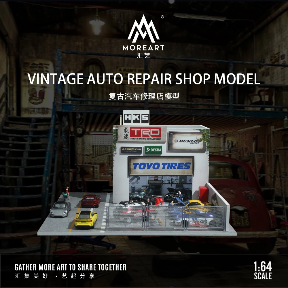 Vintage Auto Repair Shop Scene 1:64 Scale Model 2 Vintage Auto Repair Shop Scene 1:64 Scale Model - Image 2