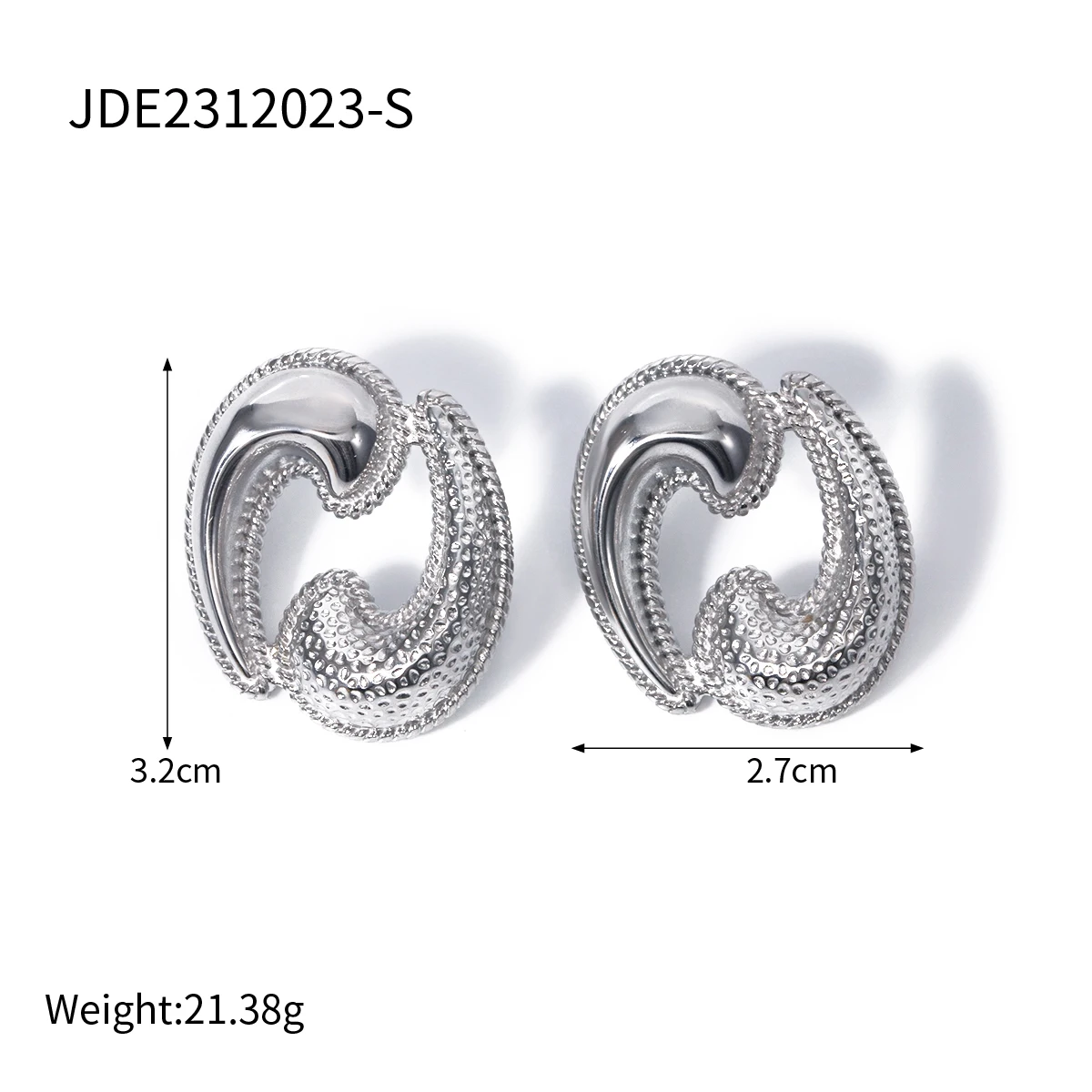 Stainless Steel Gold Hoop Earrings 19.5mm 7 Stainless Steel Gold Hoop Earrings 19.5mm - Image 7