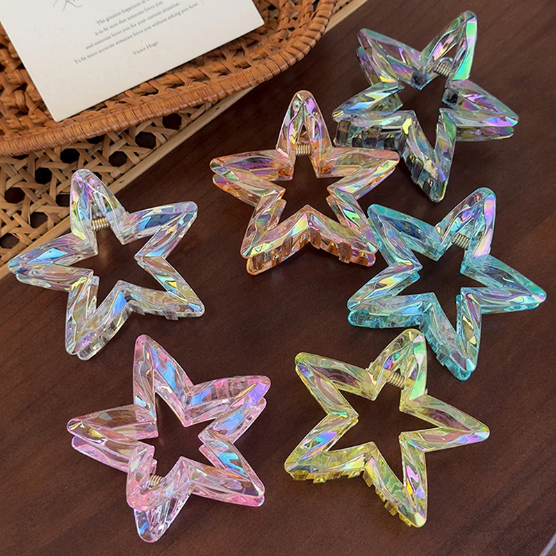 Colorful Acrylic Hollow-Out Star Hair Claw 3 Colorful Acrylic Hollow-Out Star Hair Claw - Image 3