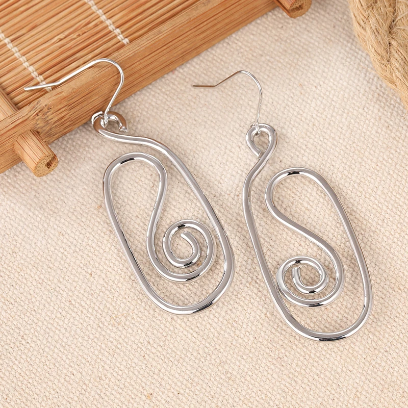 Vintage Silver Spiral Drop Earrings 6 Vintage Silver Spiral Drop Earrings - Image 6