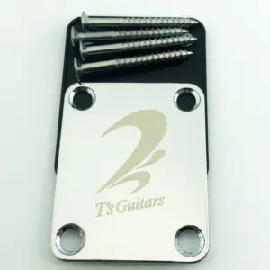 T & S Guitar Neck Plate with Screws 6 S68ea75ea5a2d4944b9d907bd653ca467o