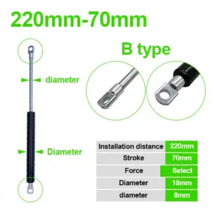 18x8 Model Gas Spring with 50N-500N Force 19 S68f048b34f7a44c8b04fd483cbd30697K