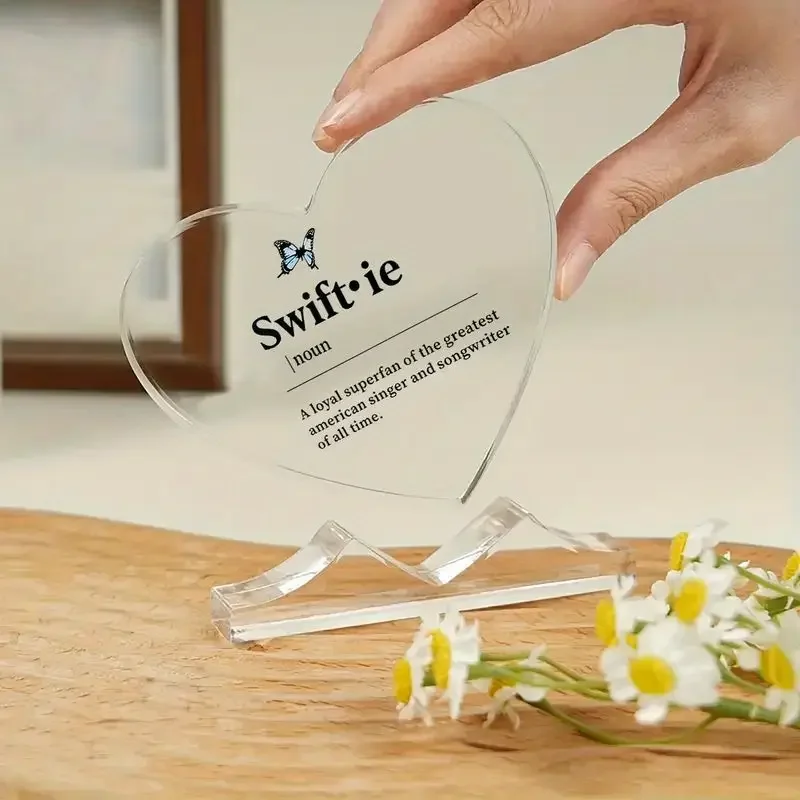 Heart-Shaped Acrylic Desk Plaque with Butterfly Design 4 Heart-Shaped Acrylic Desk Plaque with Butterfly Design - Image 4