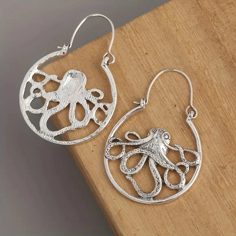 Bold Octopus Hoop Earrings for Women 3 Bold Octopus Hoop Earrings for Women - Image 3