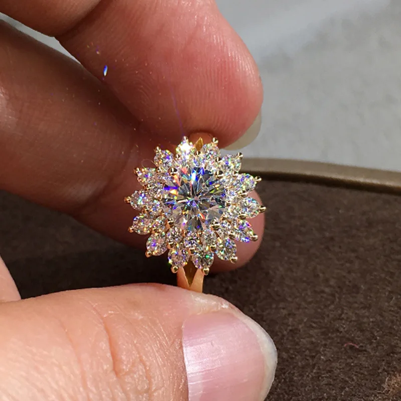 Sunflower Silver Ring with Cubic Zirconia 7 Sunflower Silver Ring with Cubic Zirconia - Image 7