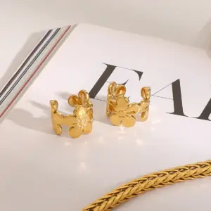 Stainless Steel Floral Clip Earrings 10 S698f7dc14a184ea4b12027648c151f9cZ