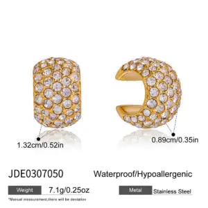Elegant Stainless Steel Zircon Ear Clips JDE0307050 15 S699f57e63e65445897b38da1743d859eR 2