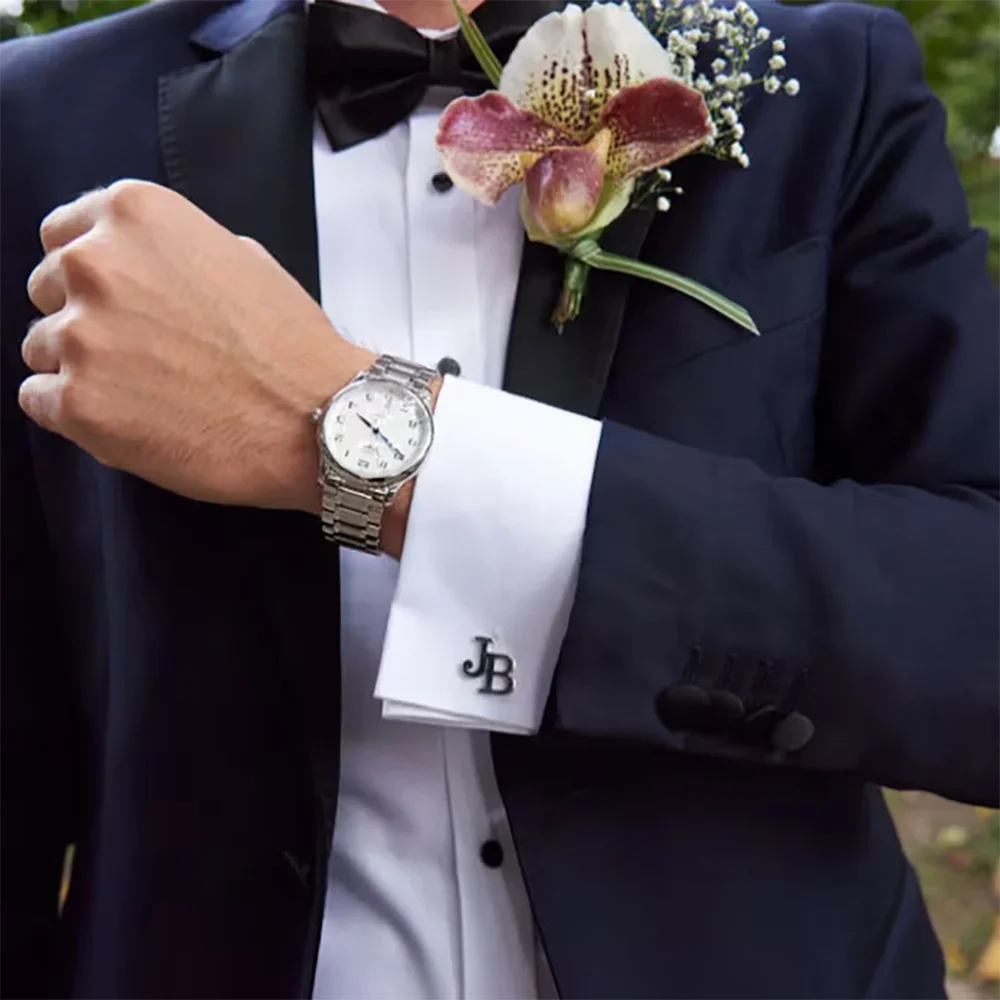 Personalized Men's Cufflinks in Stainless Steel 5 Personalized Men's Cufflinks in Stainless Steel - Image 5