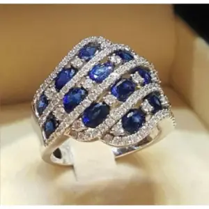 Silver and Gold Geometric Cocktail Ring for Women 5 S69dfbd5353f44c5199bb9356b1a725dcX