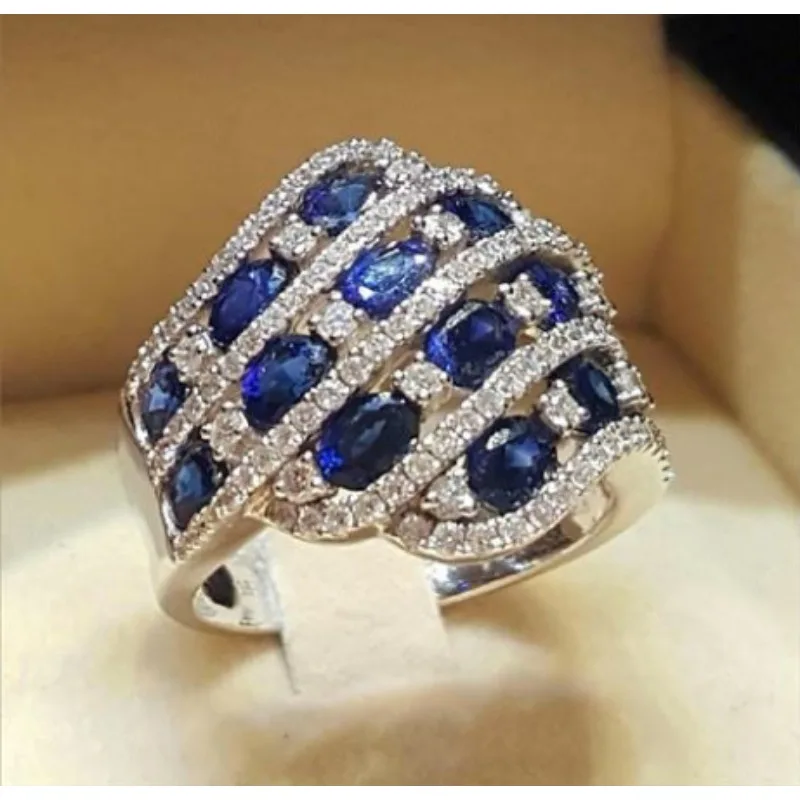 Silver and Gold Geometric Cocktail Ring for Women 2 Silver and Gold Geometric Cocktail Ring for Women - Image 2