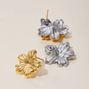 Gold-Proof Stainless Steel Flower Stud Earrings 12 S69f7faee42234acc8a04bdf9d1349835I