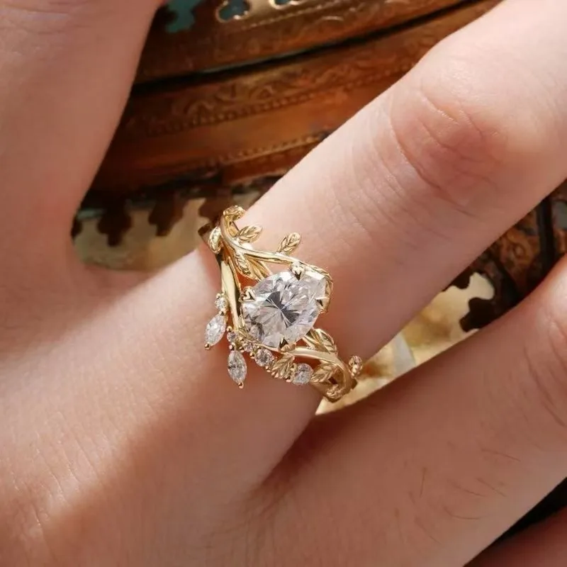 Nature-Inspired Cocktail Ring in Silver or Gold 2 Nature-Inspired Cocktail Ring in Silver or Gold - Image 2