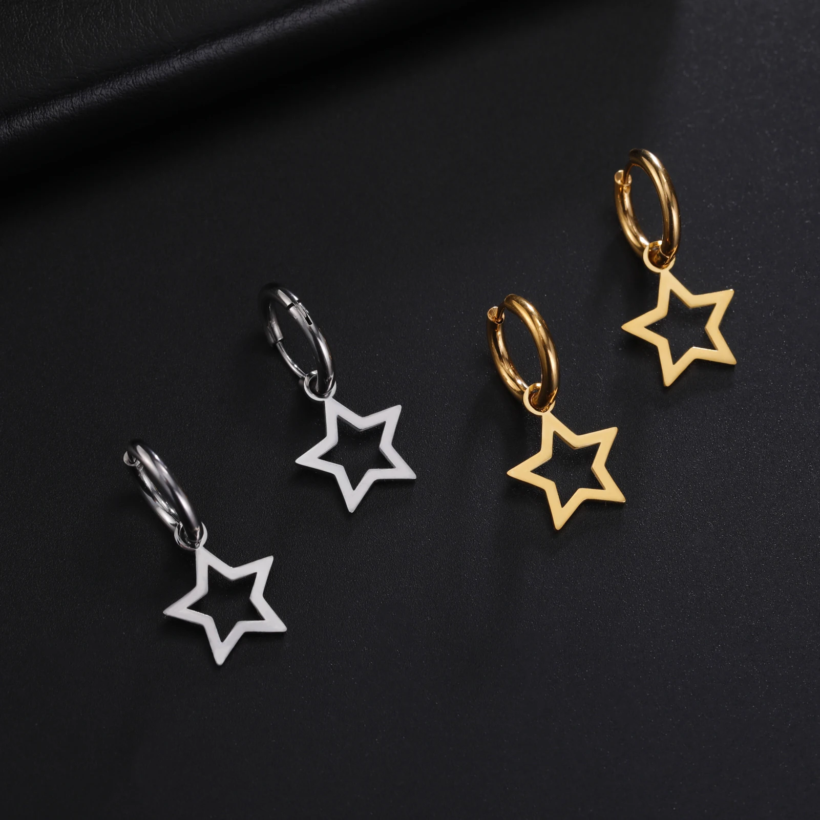 Stainless Steel Star Drop Earrings 3 Stainless Steel Star Drop Earrings - Image 3