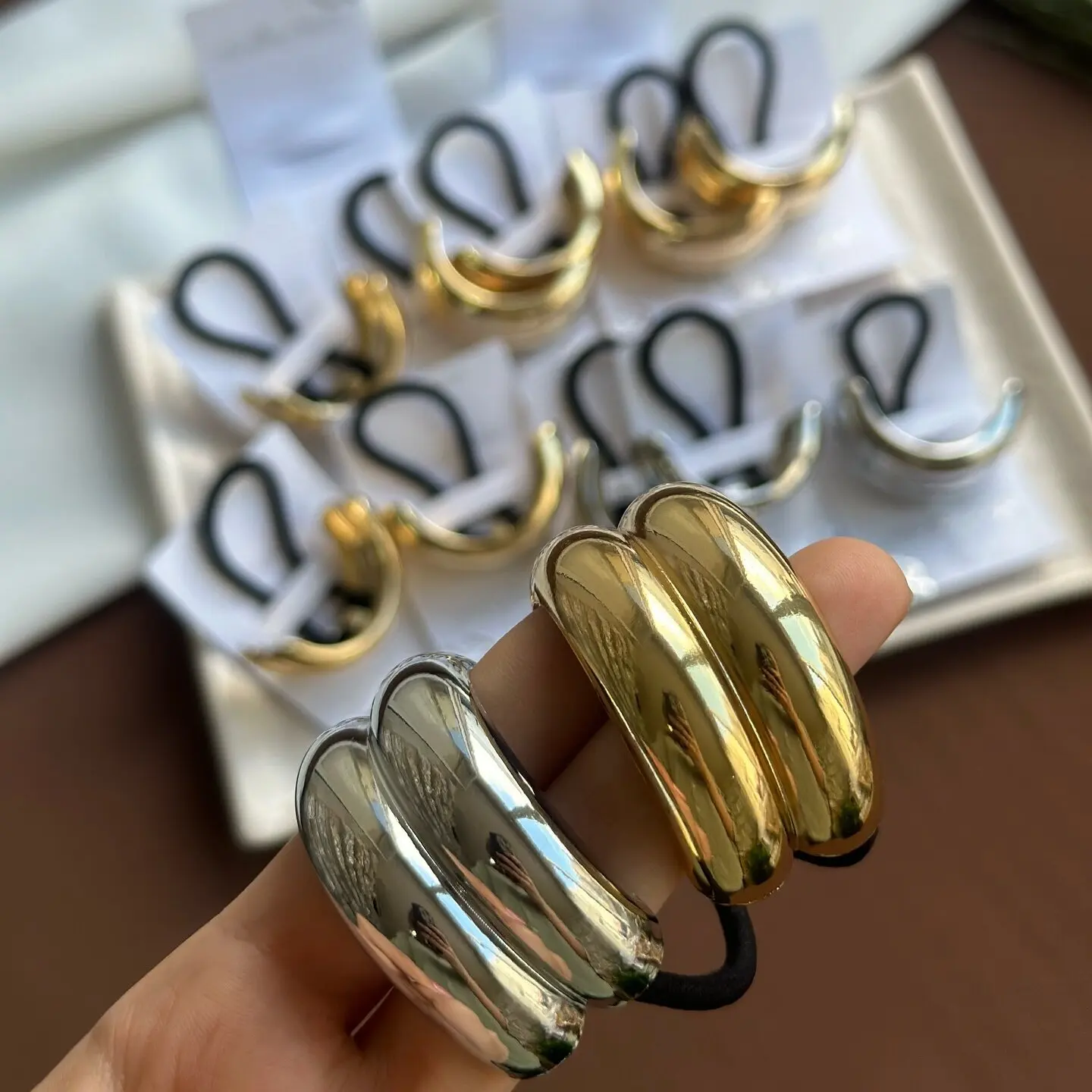 Stainless Steel Abstract Dome Hair Accessory 2 Stainless Steel Abstract Dome Hair Accessory - Image 2