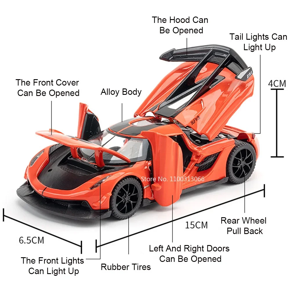 1/32 Scale Alloy Jesko Model Car 2 1/32 Scale Alloy Jesko Model Car - Image 2