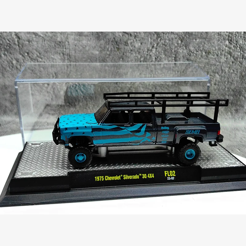 Vibrant Turquoise 1975 Silverado Diecast Model 4 Vibrant Turquoise 1975 Silverado Diecast Model - Image 4