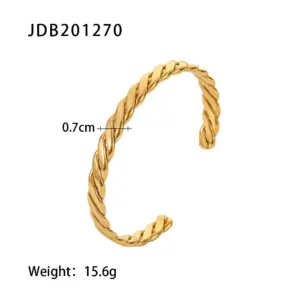 Modern Gold Stainless Steel Cuff Bracelet JDB201269 18 S6b2316e3690b4a3b995dbb8bf85925674