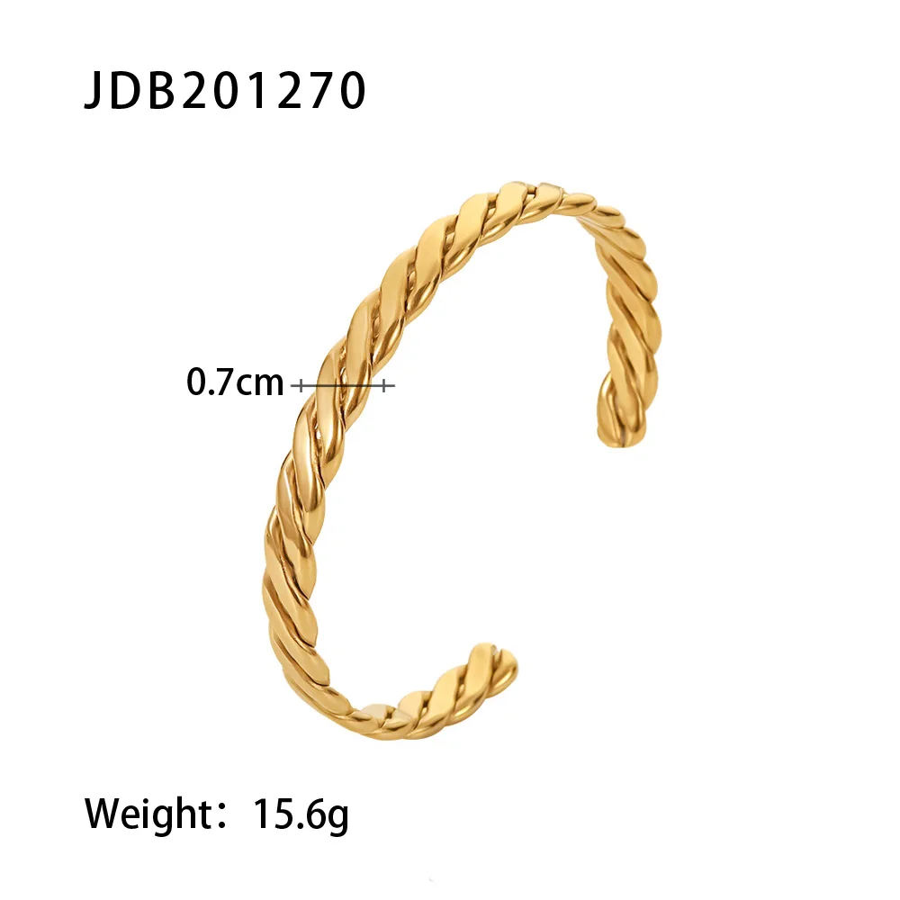 Modern Gold Stainless Steel Cuff Bracelet JDB201269 9 Modern Gold Stainless Steel Cuff Bracelet JDB201269 - Image 9