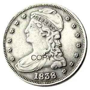 Vintage US Capped Bust Half Coin Replica 1838-1839 17 S6b4bc228e46744bfbd3458c6267ef446N