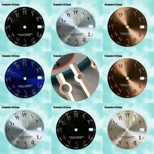 28.5mm Blue Arabic Logo Watch Dial for NH35/NH36