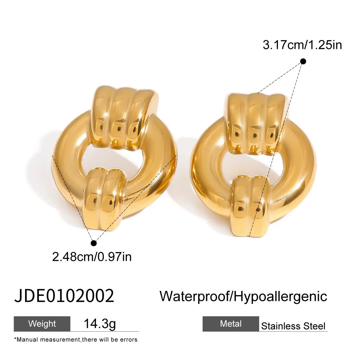 Minimalist Gold Stainless Steel Circular Earrings 7 Minimalist Gold Stainless Steel Circular Earrings - Image 7