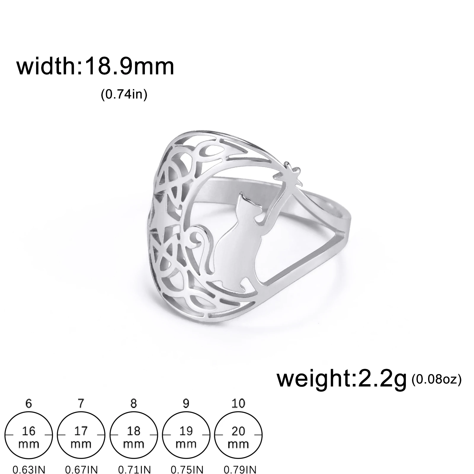 Celestial Cat Ring in 18k Gold Plating 8 Celestial Cat Ring in 18k Gold Plating - Image 8