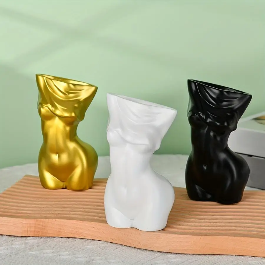 Female Body Ceramic Vase T-29 in Black or White 4 Female Body Ceramic Vase T-29 in Black or White - Image 4