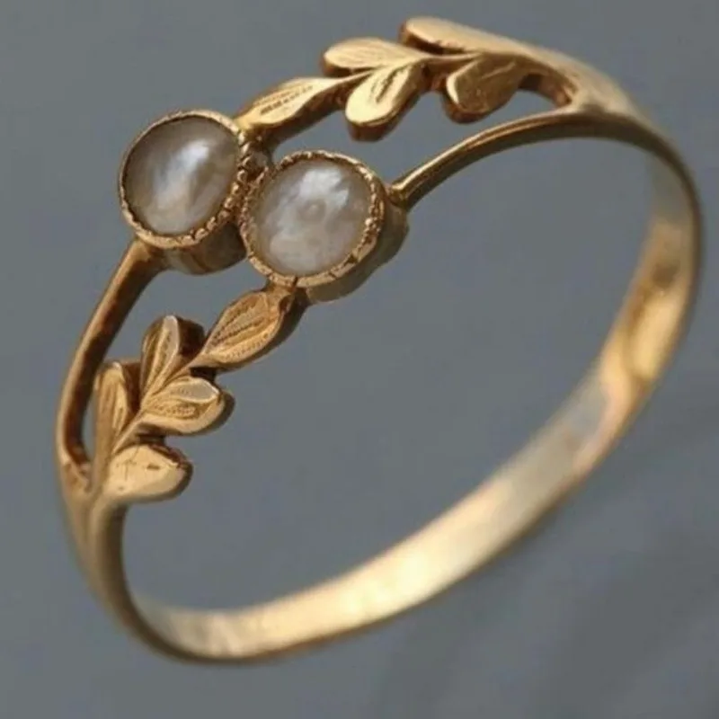 Vintage Gold Pearl Cocktail Ring 3 Vintage Gold Pearl Cocktail Ring - Image 3