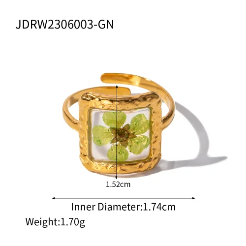 Gold Stainless Steel Floral Ring for Women 10 Gold Stainless Steel Floral Ring for Women - Image 10