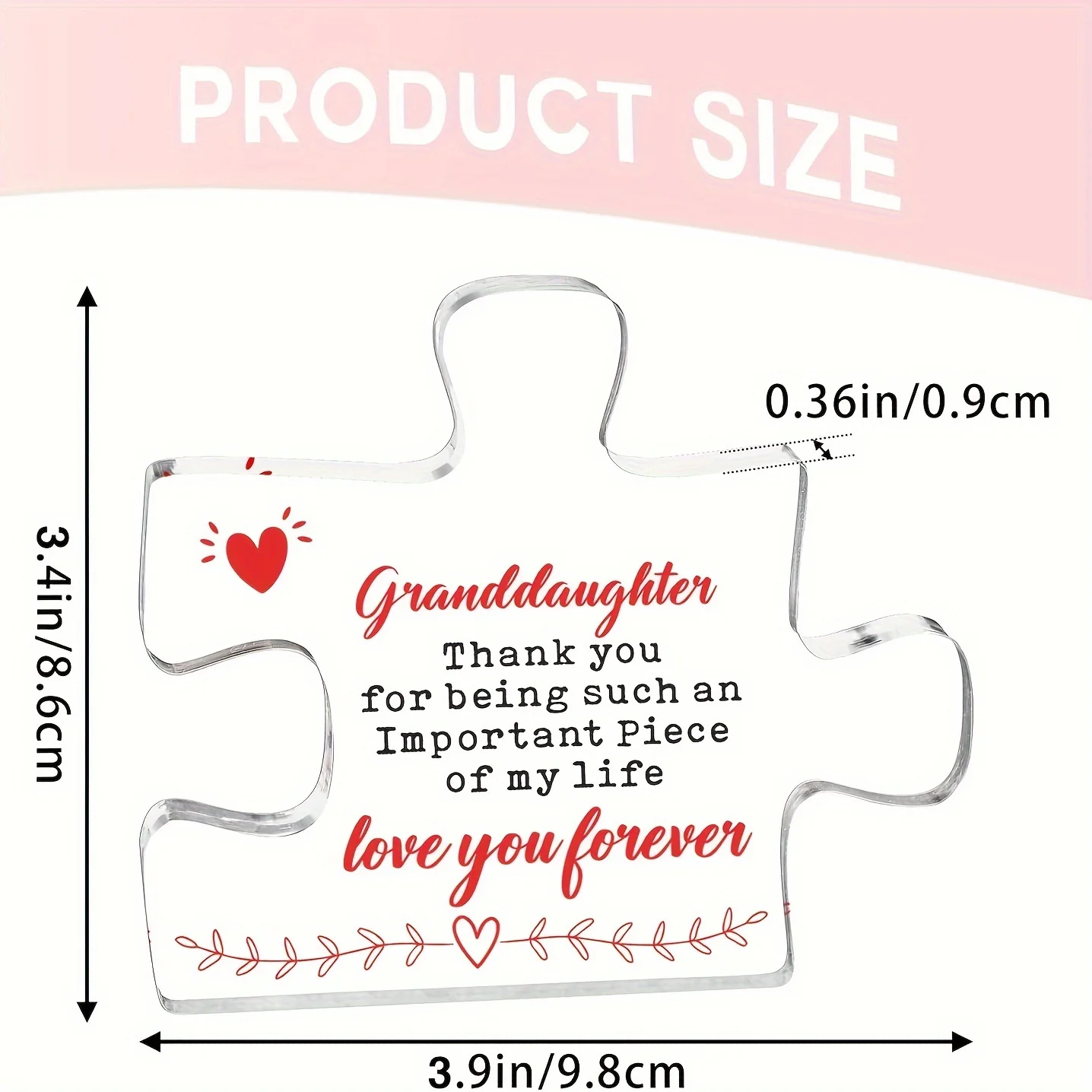 Heartfelt Acrylic Desk Sign for Granddaughter 3 Heartfelt Acrylic Desk Sign for Granddaughter - Image 3
