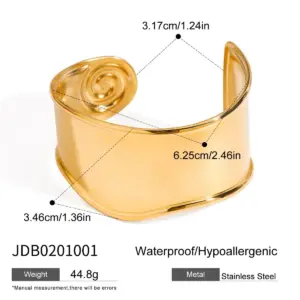 Stainless Steel Gold Wide Cuff Bracelet for Women 13 S6bc49e81544f45b885d887fc58fa1645c