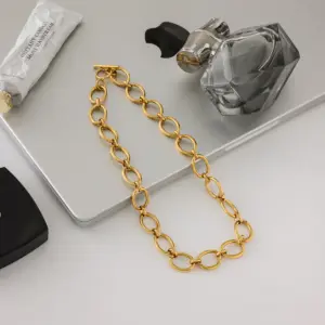 Gold-Tone Stainless Steel Geometric Necklace 10 S6c268f4e95c64595a28c2ba327e2fd366