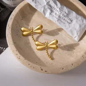 Stainless Steel Gold Dragonfly Earrings 11 S6c2c0a66b83a4829af759d4f8b5523d2W