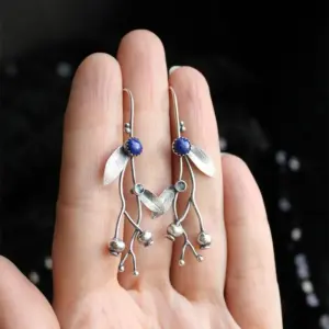 Vintage Blue Stone Leaf Earrings for Women 8 S6c5a1c9ae2f743f0aaa7cba7897a0532L