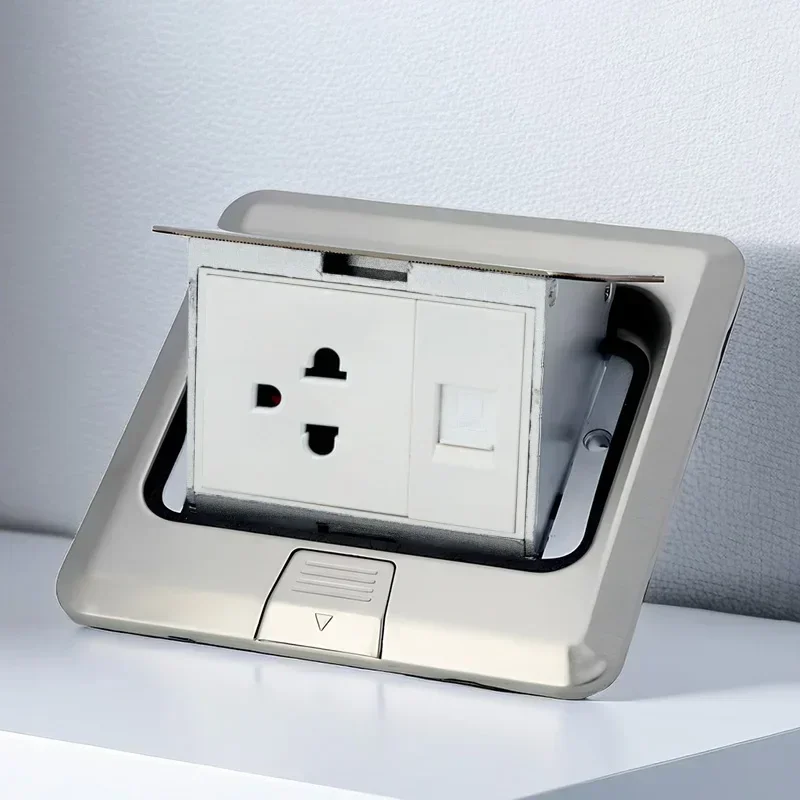 Pop-Up Floor Socket 120x120mm Silver or Gold 7 Pop-Up Floor Socket 120x120mm Silver or Gold - Image 7
