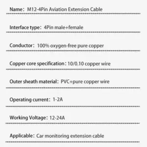 M12 Waterproof Sensor Extension Cable 0.5-30m 11 S6c7cae894af841f7bcb92e4805731127L