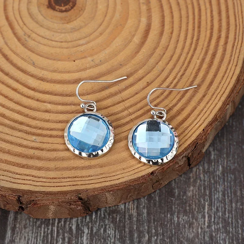 Silver Blue Drop Earrings for Women 3 Silver Blue Drop Earrings for Women - Image 3