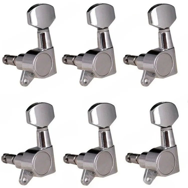 Electric Guitar Tuning Knob Set, Locking, Silver 7 Electric Guitar Tuning Knob Set, Locking, Silver - Image 7
