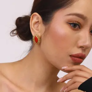 Bold Gold Stainless Steel Sunburst Earrings 11 S6c8bdce20d5d4f0295cac43793e6f770k