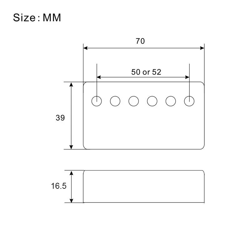 Chrome Pickup Cover for Humbuckers (70mm x 39mm) 2 Chrome Pickup Cover for Humbuckers (70mm x 39mm) - Image 2